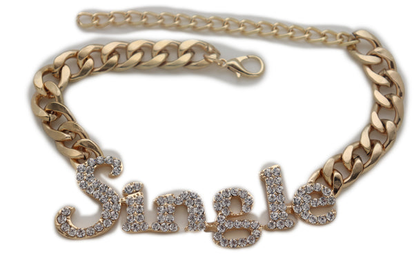 Brand New Women Gold Metal Boot Chain Bracelet Anklet Heel Shoe SINGLE Charm Bling Jewelry