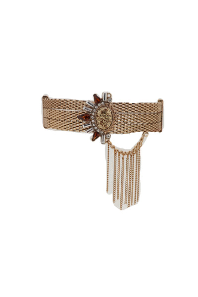 Women Gold Mesh Metal Chain Boot Bracelet Shoe Sun Bling Charm Tassel Anklet Artsy Bohemian Look