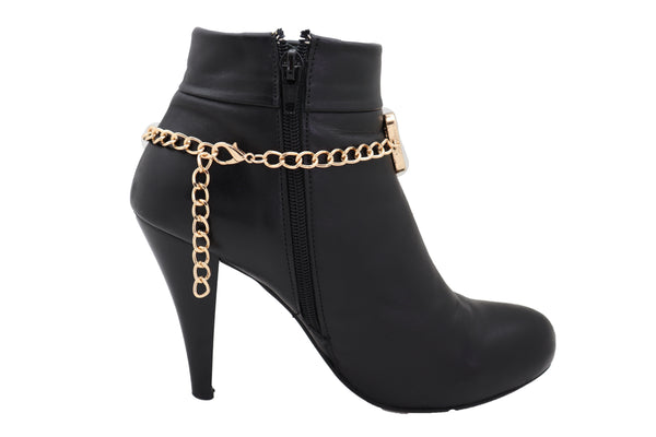 Women Gold Mesh Metal Chain Boot Bracelet Shoe Ethnic Sun Flower Charm Jewelry Adjustable Size Band