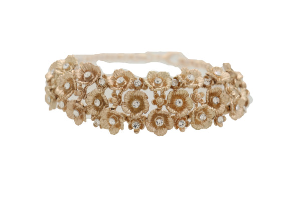 Brand New Women Gold Metal Chain Boot Bracelet Western Bling Flower Anklet Charm Bridal