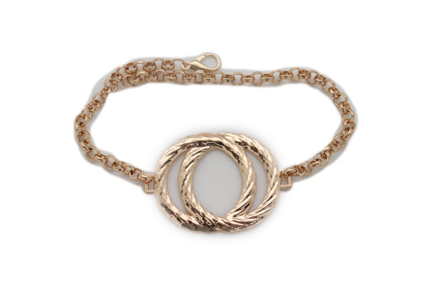 Brand New Women Gold Metal Boot Chain Bracelet Shoe Band Circle Round Charm Jewelry Anklet