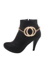 Gold Metal Boot Chain Bracelet Shoe Band Circle Round Charm Jewelry Anklet