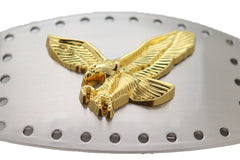 Men Western Silver Metal Belt Buckle Big Square Gold American Eagle Flying Bird