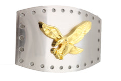Men Western Silver Metal Belt Buckle Big Square Gold American Eagle Flying Bird