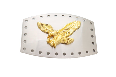 Brand New Men Western Silver Metal Belt Buckle Big Square Gold American Eagle Flying Bird