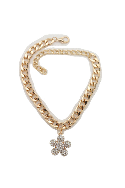 Brand New Women Gold Metal Chain Boot Bracelet Shoe Charm Fashion Jewelry Flower Anklet