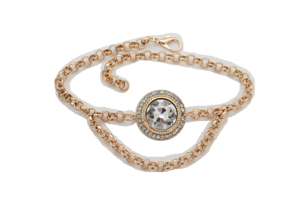 Silver Rhinestones Metal Thin Chains Strands Charm Big Cross Boot Shoe Black Strap Bracelet New Men Women Western Fashion