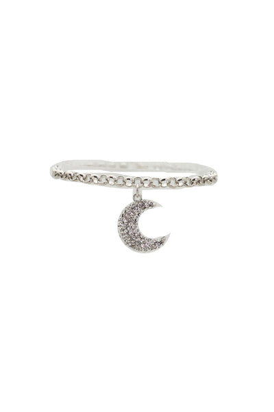 Brand New Women Silver Metal Chain Boot Bracelet Shoe Charm Jewelry Bling Shiny Half Moon