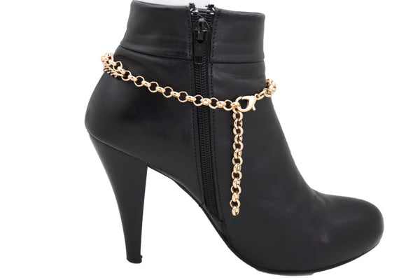 Brand New Women Antique Gold Boot Chain Bracelet Western Shoe Charm Ethnic Jewelry Feather