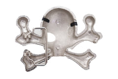 Silver Pirate Skull & Crossbones Metal Belt Buckle