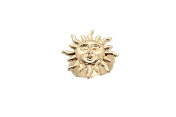 Brand New Women Fashion Jewelry Ring Gold Metal Smiling Sun Rise One Size Elastic Band