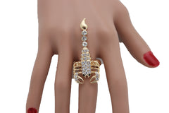 Ring Gold Metal Long Scorpion Finger One Size Fits All