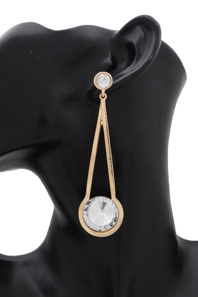 Brand New Women Elegant Fancy Earrings Set Gold Metal Hook Dangle Fashion Bling Jewelry