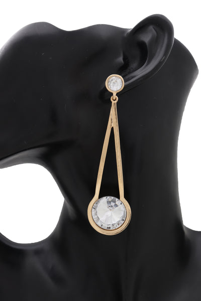Brand New Women Elegant Fancy Earrings Set Gold Metal Hook Dangle Fashion Bling Jewelry