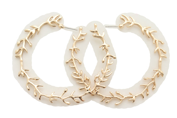 Brand New Women Big Hoop Earrings Fashion Metal Hook Branches Greek Style Fashion Jewelry Elegant Look
