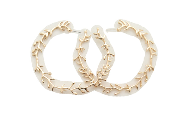 Brand New Women Big Hoop Earrings Fashion Metal Hook Branches Greek Style Fashion Jewelry Elegant Look