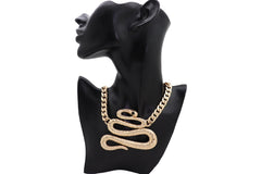 Gold Snake Pendant Necklace