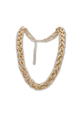 Necklace Gold Metal Chain Double Braide Links Bling Style