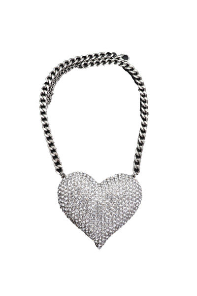 Brand New Women Silver Metal Chain Fashion Necklace Dressy Bling Heart Love Charm Pendant
