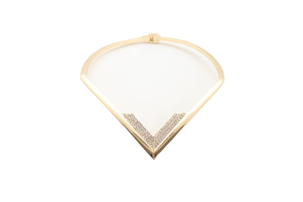 Brand New Edgy Women Fashionable Gold Metal Strand Fashion Jewelry Choker Fancy Necklace V