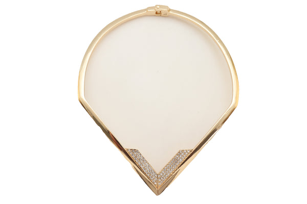 Brand New Edgy Women Fashionable Gold Metal Strand Fashion Jewelry Choker Fancy Necklace V