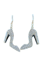 Earrings Set Gold Metal Fancy Fashion Pump Shoes Earrings Bling Sexy Party Look