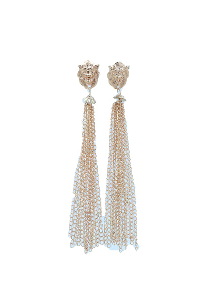 Brand New Women Earrings Set Fashion Jewelry Gold Metal Chain Long Tassel Lion Charm Sexy Fringes