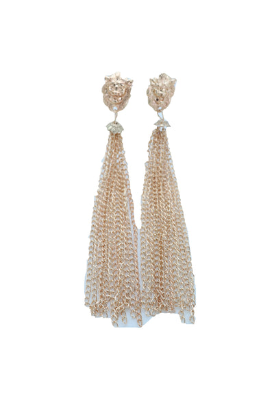 Brand New Women Earrings Set Fashion Jewelry Gold Metal Chain Long Tassel Lion Charm Sexy Fringes