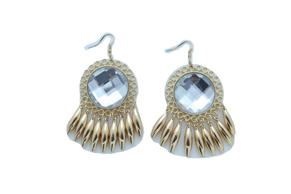 Brand New Women Earrings Set Hook Fashion Jewelry Gold Shiny Sun Flower Charm Bling Style Sexy Look