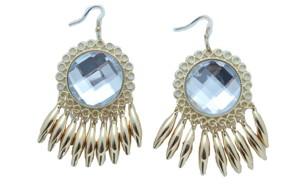 Brand New Women Earrings Set Hook Fashion Jewelry Gold Shiny Sun Flower Charm Bling Style Sexy Look