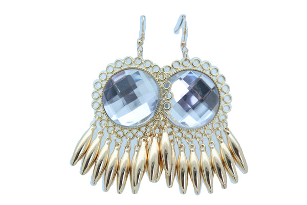 Brand New Women Earrings Set Hook Fashion Jewelry Gold Shiny Sun Flower Charm Bling Style Sexy Look