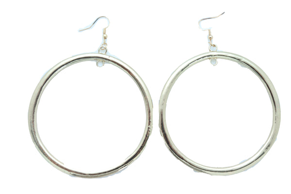 Brand New Women Fashion Jewelry Big Earrings Set Gold Color Thick Bold Bulky Hoops Bling Stylish Look