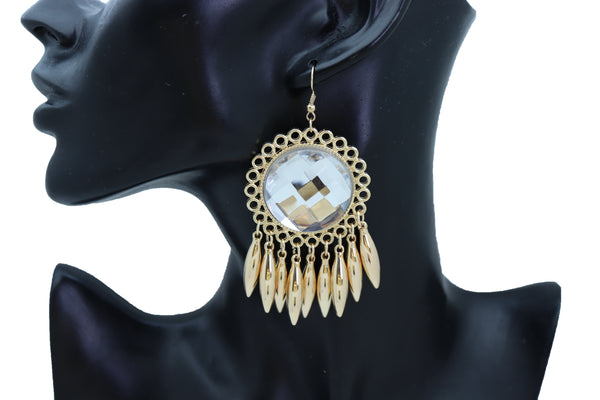 Brand New Women Earrings Set Hook Fashion Jewelry Gold Shiny Sun Flower Charm Bling Style Sexy Look