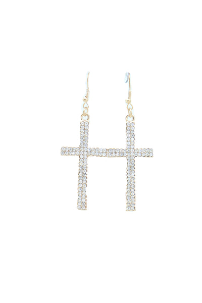 Brand New Women Earrings Set Fashion Jewelry Gold Metal Silver Bling Thick Cross Weekend