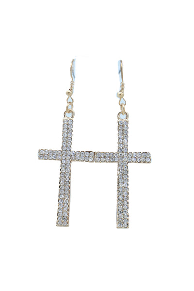 Brand New Women Earrings Set Fashion Jewelry Gold Metal Silver Bling Thick Cross Weekend