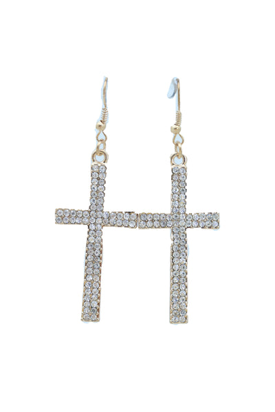 Brand New Women Earrings Set Fashion Jewelry Gold Metal Silver Bling Thick Cross Weekend