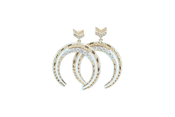 Brand New Women Gold Metal Earrings Set Fashion Dangle Bling Crescent Moon Arrow Urban Style