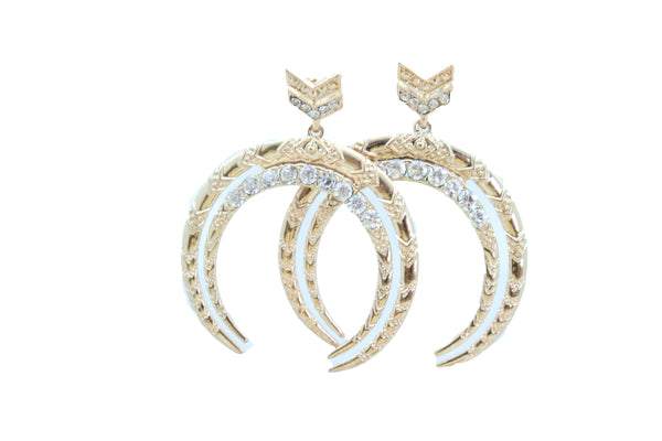 Brand New Women Gold Metal Earrings Set Fashion Dangle Bling Crescent Moon Arrow Urban Style