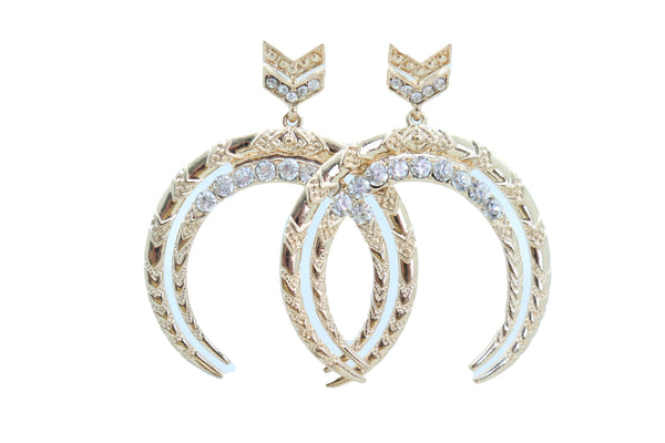 Brand New Women Gold Metal Earrings Set Fashion Dangle Bling Crescent Moon Arrow Urban Style