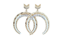 Gold Metal Earrings Set Fashion Dangle Bling Crescent Moon Arrow Urban Style