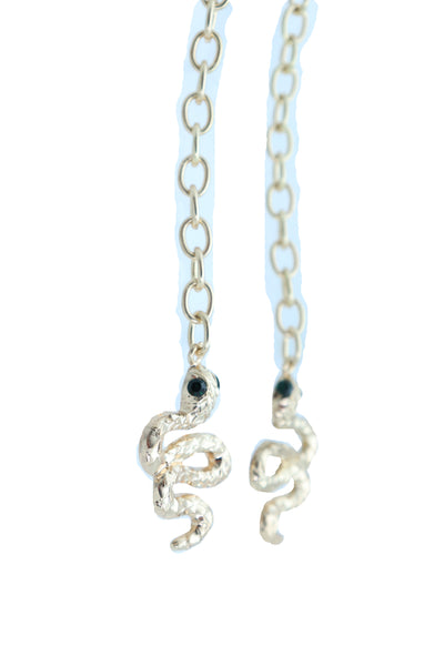 Women Earrings Set Jewelry Long Gold Metal Chain Cobra Snake Bling Style Dangle Street Wear