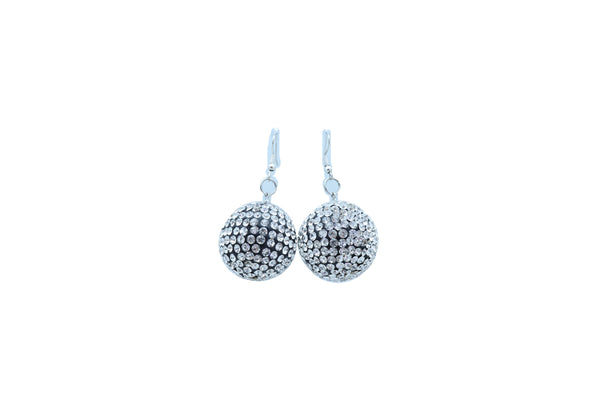Women Hook Earrings Set Fashion Silver Disco Ball Bling Fun 80's Fashion Jewelry