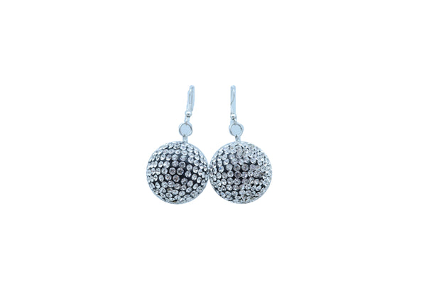 Women Hook Earrings Set Fashion Silver Disco Ball Bling Fun 80's Fashion Jewelry