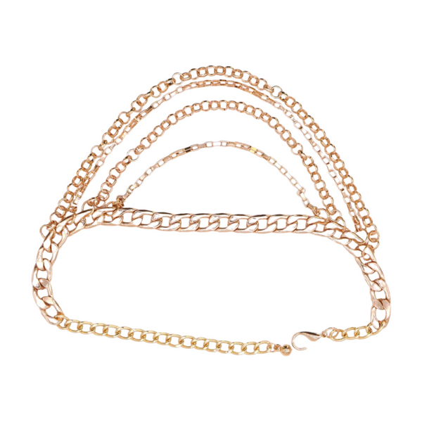 Brand New Women Gold Metal Boot Chain Bracelet Anklet Shoe Multi Strand Wave Charm