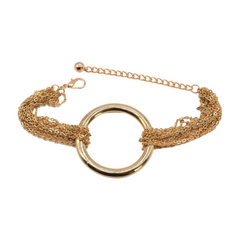 Gold Metal Chain Boot Bracelet Shoe Circle Ring Charm