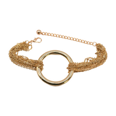 Gold Metal Chain Boot Bracelet Shoe Circle Ring Charm