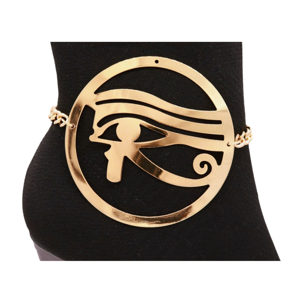 Brand New Women Gold Metal Boot Chain Bracelet Shoe Egiptian Pharaoh Charm
