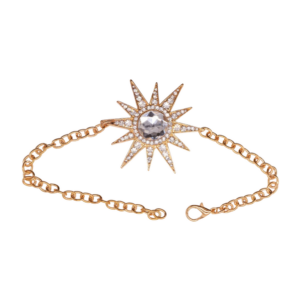 Brand New Women Gold Metal Chain Boot Bracelet Shoe Flower Sun Star Charm