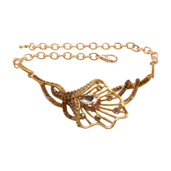 Brand New Women Gold Metal Chain Boot Bracelet Shoe Anklet Lily Flower Charm