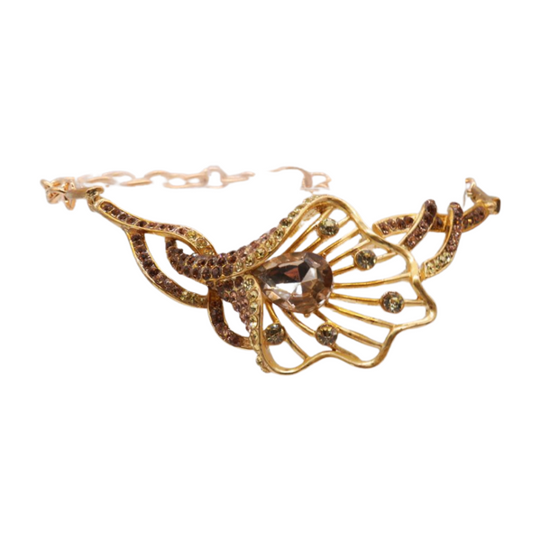 Brand New Women Gold Metal Chain Boot Bracelet Shoe Anklet Lily Flower Charm